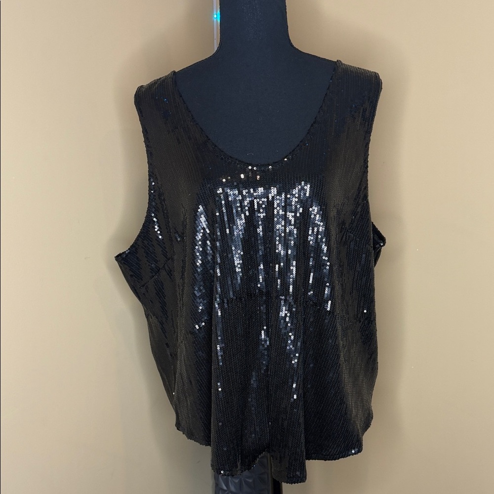 VENUS Black Sequin Tank Top